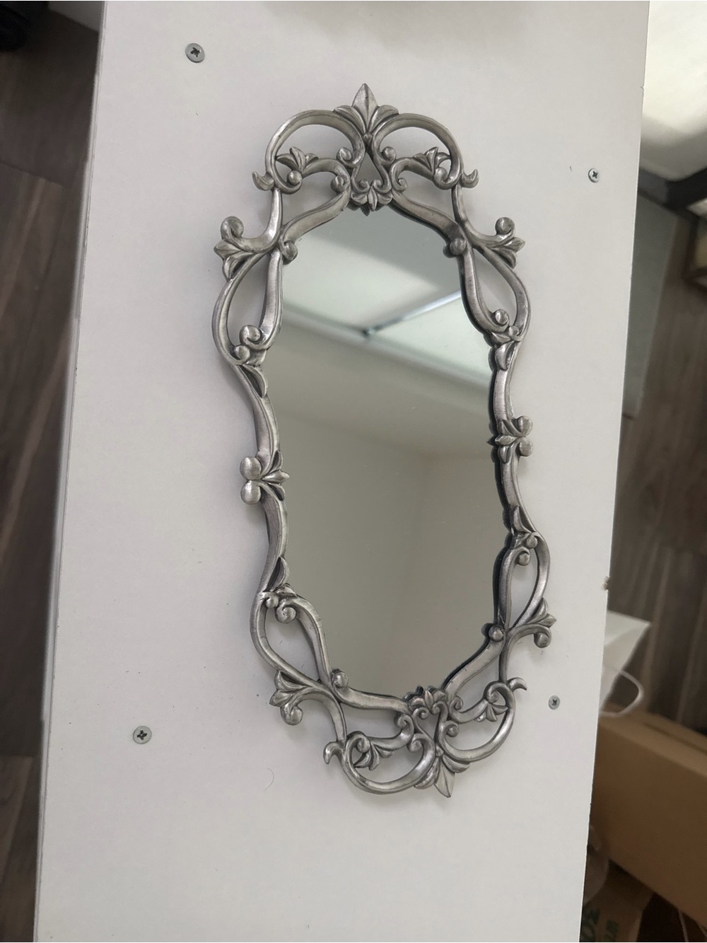 Ornate Silver Wall Mirror - Elegant Home Wall Decor Heavy